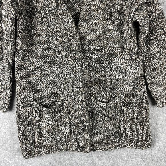 J Jill Pure Jill Long Cardigan Sweater Womens Large Gray Chunky Knit Wool Alpaca - Picture 3 of 15